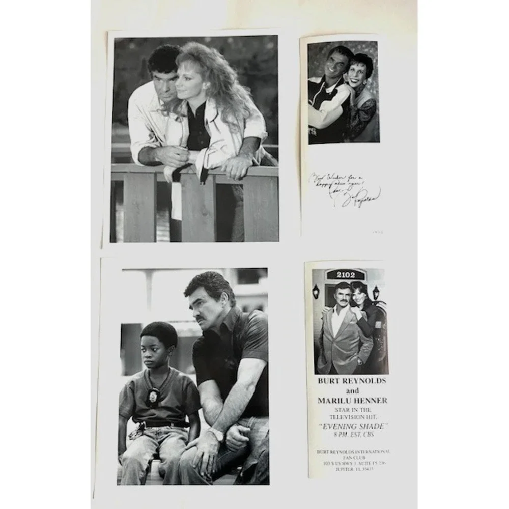 Burt Reynolds Two 8 x 10 Photograph Photo's and Two 4 x 9 Cards- Movie Star